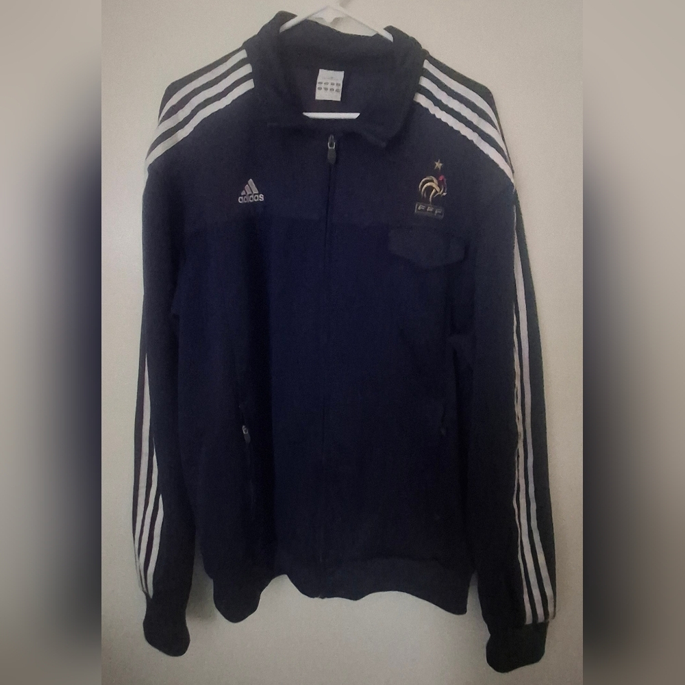 Adidas Men’s France National Blue Track Jacket Soccer Football Sz 2XL